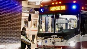 A Toronto Transit Commission bus service as a warming centre.