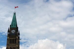 The Peace Tower on Parliament Hill.