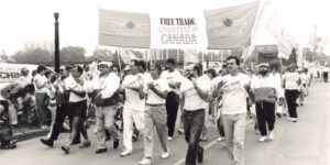 Canadian Auto Workers contingent at the 1987 Toronto Labour Day parade.