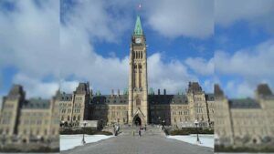 Centre block of Parliament Hill.