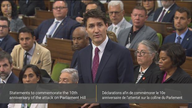 Prime Minister Justin Trudeau rises in the House of Commons on Tuesday, October 22, 2024.