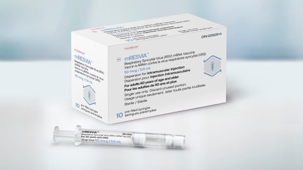 A vaccine box and syringe for mRESVIA.