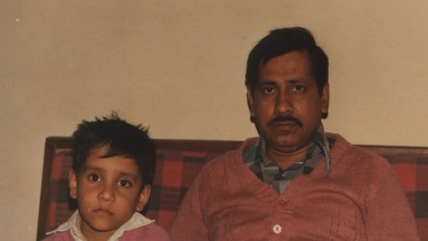 Shamik Bhattacharjee and his father, Saroj, photographed in 1984 in Bhopal, India.