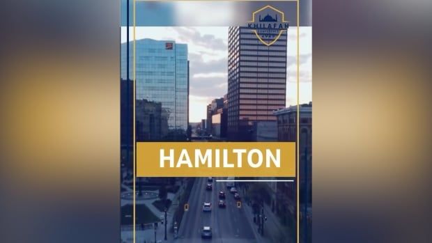 Screen shot of instagram post that says "hamilton" and the conference logo overtop a picture of the city