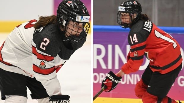 Two female hockey players.