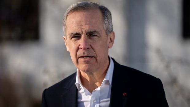 Mark Carney, candidate for the leadership of the Liberal Party of Canada, speaks during a news conference in Vancouver, B.C., Thursday, Feb. 13, 2025.