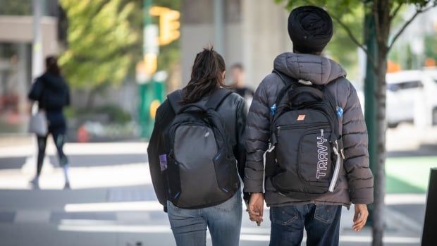 Students are pictured on campus at University Canada West in Vancouver, B.C., on Thursday, May 23, 2024.