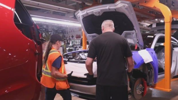 People working on a car