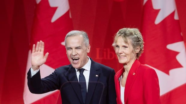 Newly appointed Liberal Leader Mark Carney and his wife Diana Fox Carney