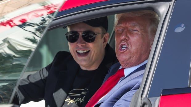 Trump and Musk in Tesla