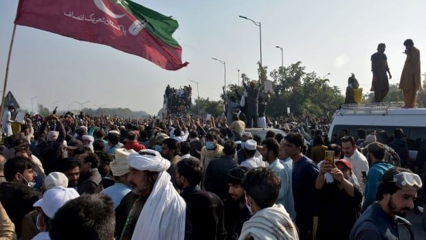 Supporters of jailed former Pakistani Prime Minister Imran Khan's party Pakistan Tehreek-e-Insaf (PTI) attend a rally demanding his release, in Islamabad, Pakistan, November 26, 2024.