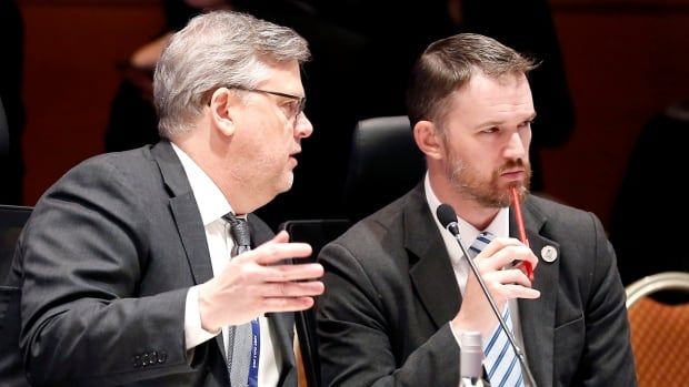 Jamieson Greer, right, is seen at a meeting in Vina del Mar, Chile, in May 2019.