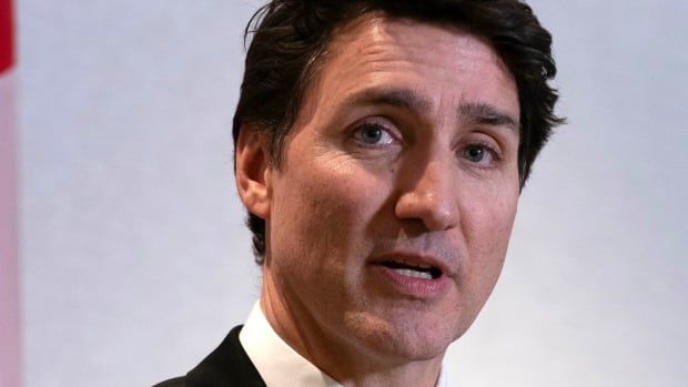 Canada's Prime Minister Justin Trudeau speaks to the media after a meeting with Jay Timmons, president and CEO of The National Association of Manufacturers, in Washington, Thursday, Jan. 9, 2025.