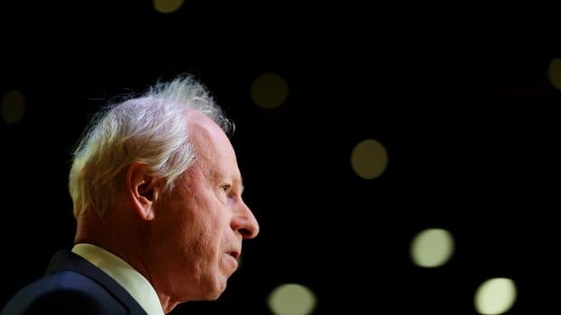 Stephane Dion, Canada’s Ambassador to France, and Monaco, and the Prime Minister’s Special Envoy to the EU and Europe, speaks to reporters at the Canadian Embassy in Paris, France on Monday, Feb. 10, 2025. 