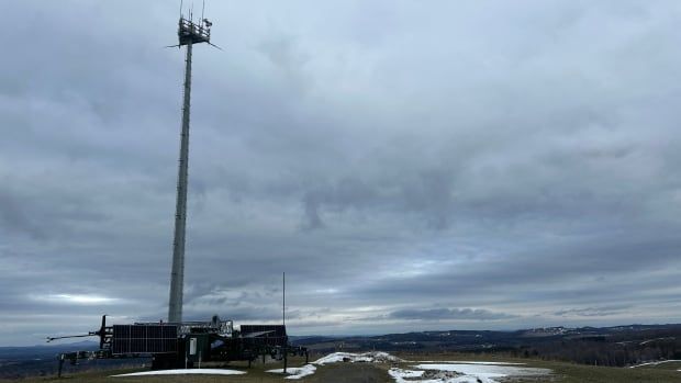 tower overlooking snowy ground