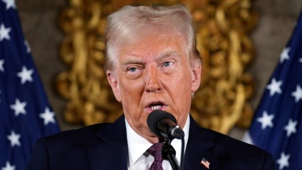 U.S. president-elect Donald Trump speaks at a news conference.