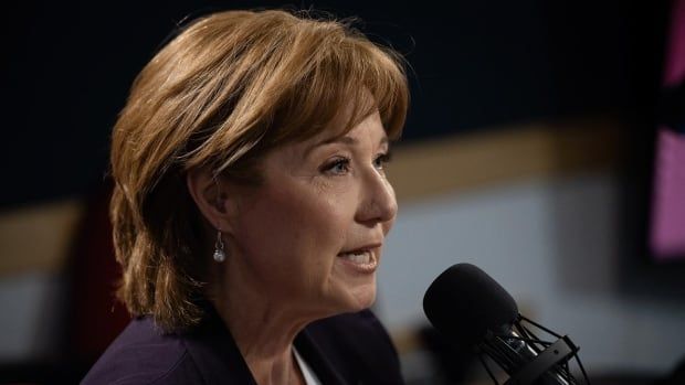 Christy Clark, former Premier of B.C., is pictured at CBC in Vancouver on Friday, January 10th, 2025, during an interview with CBC Radio's The House.