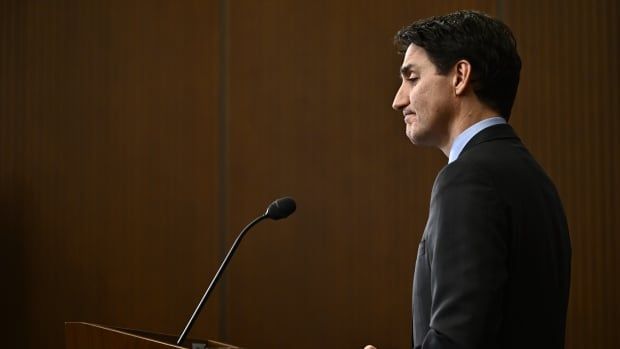 Prime Minister Justin Trudeau listens to a question after addressing media following the imposition of a raft of tariffs by U.S. President Donald Trump against Canada, Mexico and China, in Ottawa, Saturday, Feb. 1, 2025. Tariffs of 10 per cent on Canadian energy and 25 per cent on everything else will begin on Feb. 4.