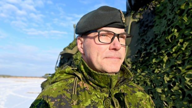 Lt.-Gen. Mike Wright, the commander of the Canadian Army, during a recent training exercise in Latvia. 