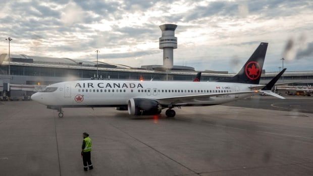 An Air Canada plane is seen.