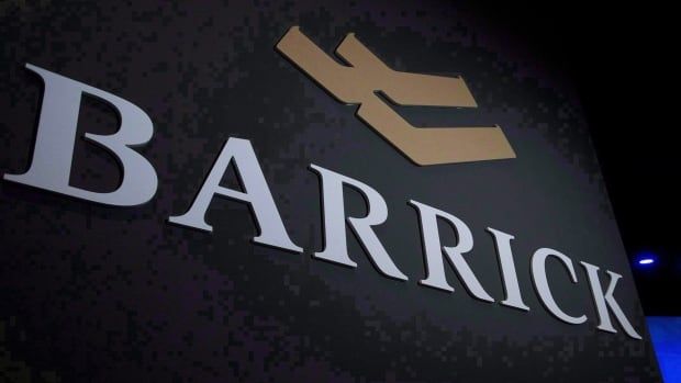 The word Barrick is shown against a black backdrop.