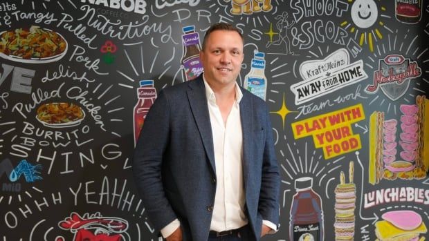 Simon Laroche, president of Kraft Heinz Canada, is photographed in the company's  Toronto office, on Thursday, July 18, 2024.THE CANADIAN PRESS/Chris Young