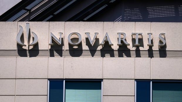 A building adorned with the word "Novartis"