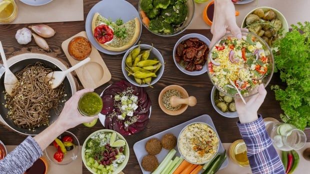 A spread of vegetarian food