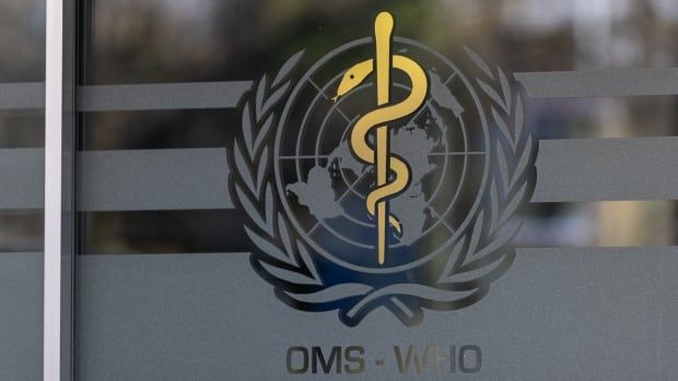 The logo of the World Health Organization is seen at the WHO headquarters in Geneva, Switzerland, in January 2025. 