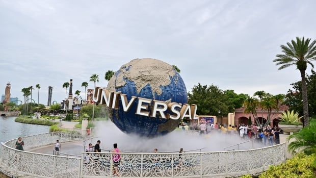 A view of the Universal Studios Globe in Orlando.