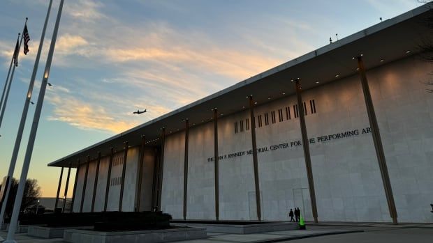 The John F Kennedy Center for the Performing Arts at sunset. 