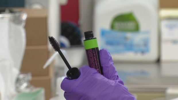 Waterproof mascara, seen here being tested in Prof. Miriam Diamond's lab, was among the products most likely to contain PFAS.