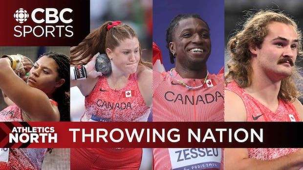 Composite of 4 Canadian Olympic throwers with text "Throwing Nation"