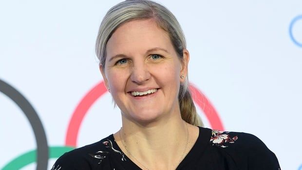 International Olympic Committee member and former swimmer Kirsty Coventry smiles on the arrival for a press conference after the executive board meeting of the IOC at the Olympic House in Lausanne, Switzerland on Jan. 9, 2020.