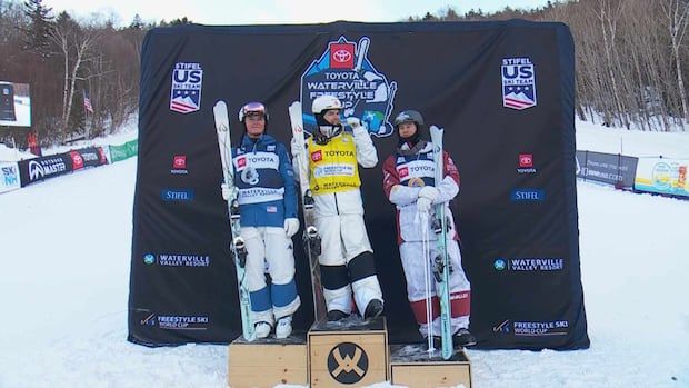 Mikaël Kingsbury of Deux-Montagnes, Que., scored 84.95 at the Waterford World Cup moguls men's final claiming his ninety-third career World Cup