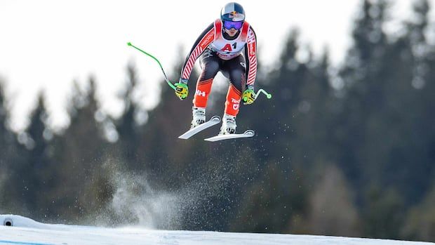 Jack Crawford of Toronto finished in 23rd place in the downhill race, at the FIS Alpine World Ski Championships in Saalbach-Hinterglemm, Austria