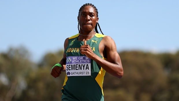 A runner competes in a women's heat.