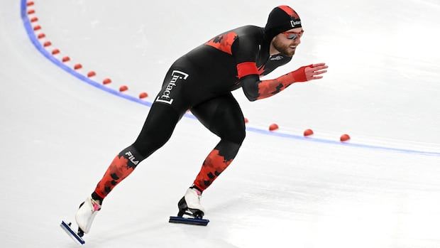 Canada's Laurent Dubreuil on March 7, 2024 in Inzell, Germany.