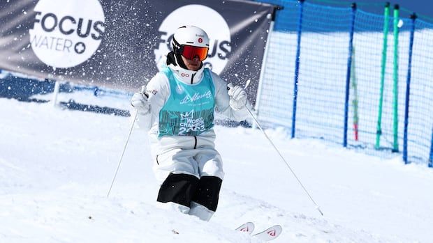 Canada's Mikaël Kingsbury on March 18, 2025 in Corviglia, Switzerland.