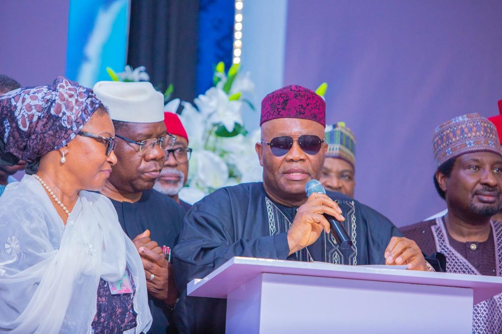 Senate President Godswill Akpabio with other senators during the Night of Tributes in loving memory of Senator (Dr) Ifeanyi Patrick Ubah [PHOTO CREDIT: Godswill Obot Akpabio]