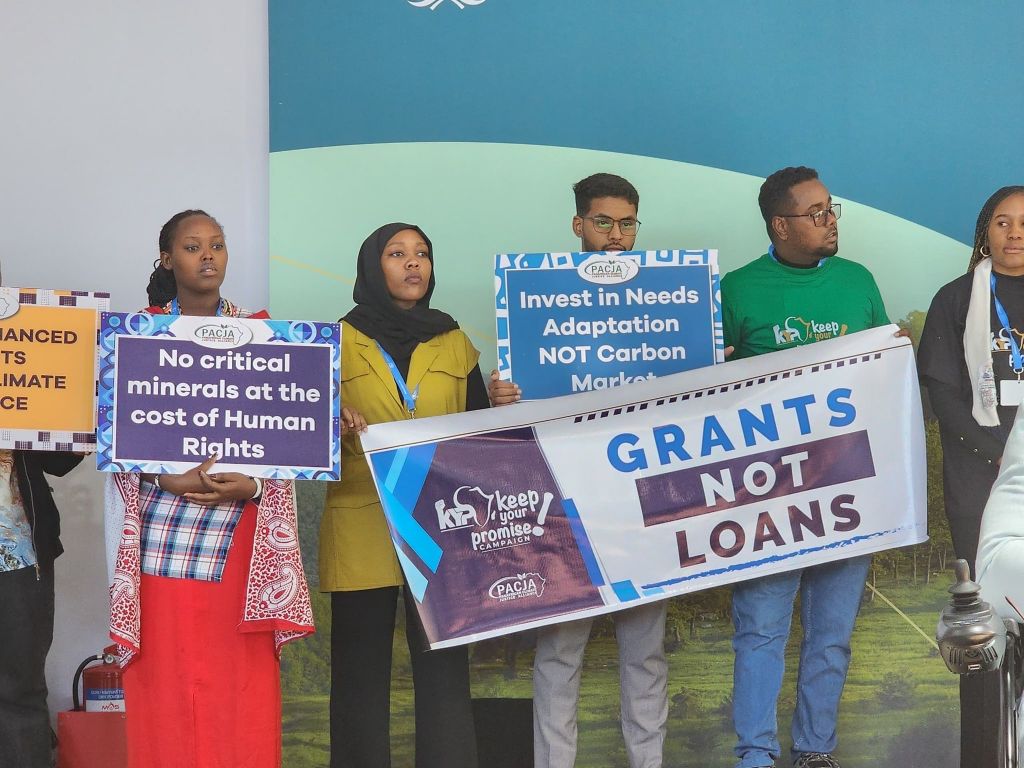 African activists protest loan-based climate finance