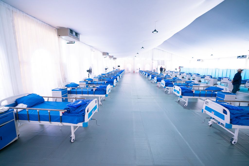 The 110-bed Isolation Center at Mobolaji Johnoson, Stadium, Onikan, Lagos Island, constructed by the Lagos State Government and Guaranty Trust Bank, unveiled on Saturday, March 28, 2020.