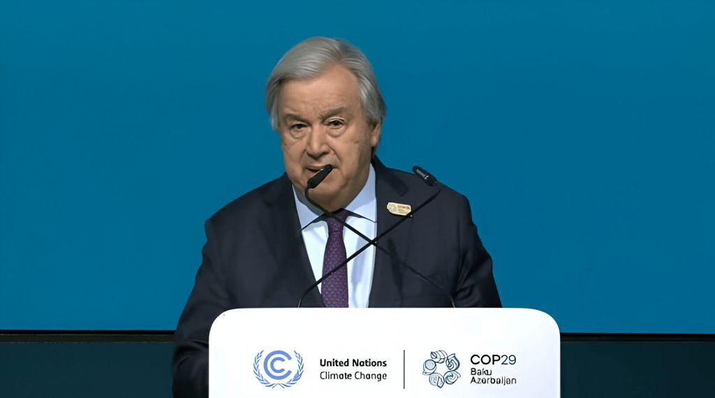 United Nations Secretary-General, Antonio Guterres at COP29 (PHOTO CREDIT: UN Climate Change)