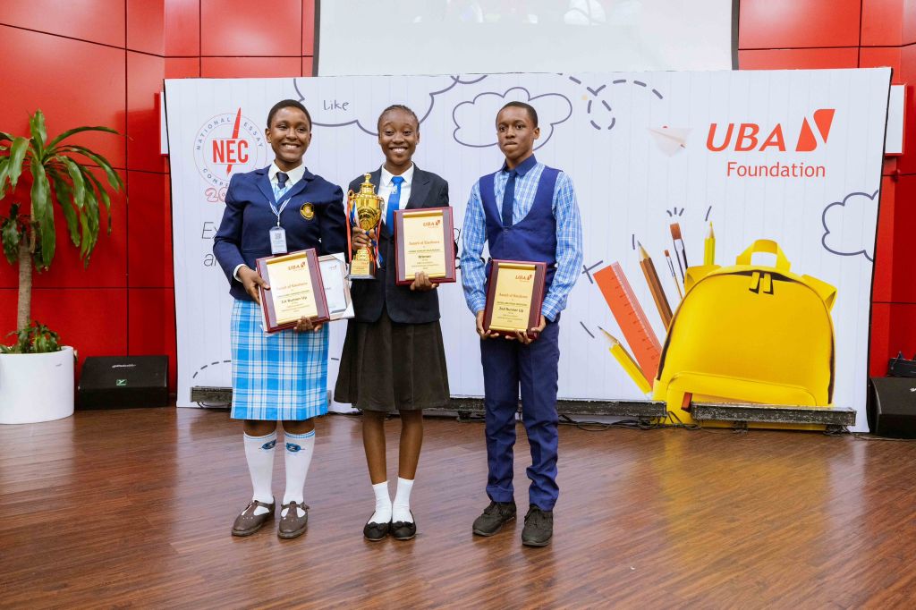 The champions of the UBA Foundation National Essay Competition 2024 [PHOTO CREDIT: @UBAFoundation]