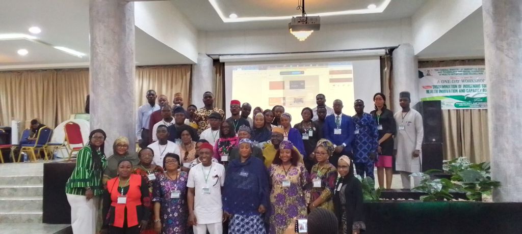 At the workshop organised by the Federal Ministry of Innovation Science and Technology(FMIST) in collaboration with the Social Innovation in Health Initiative (SIHI), Nigeria Hub.