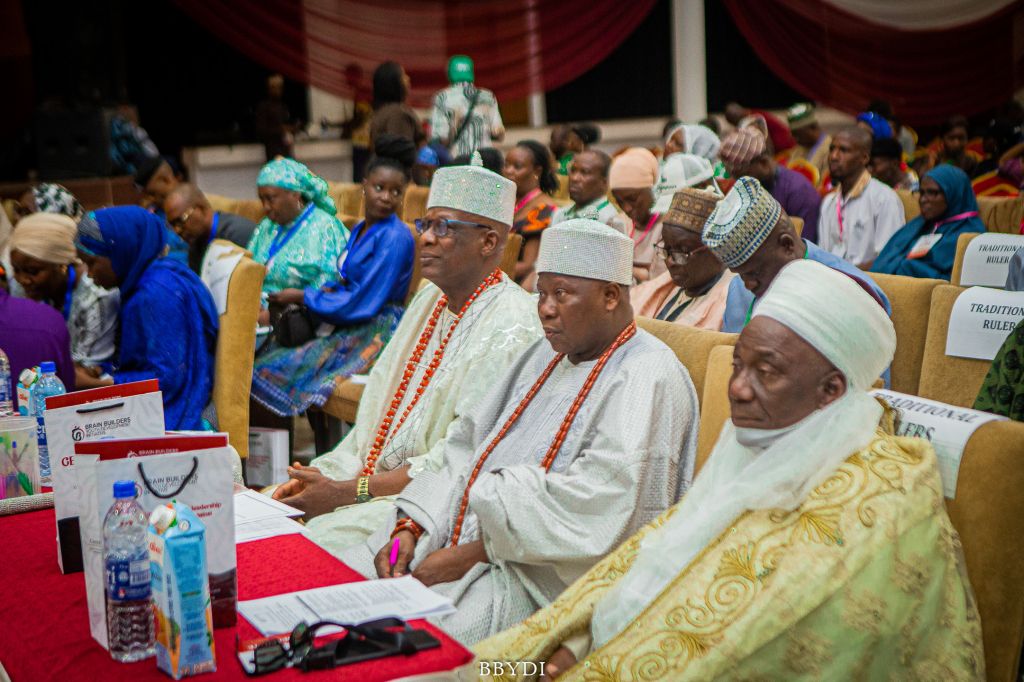 A cross section of traditional rulers at the event