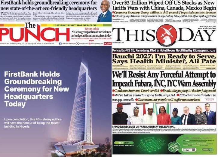 Inside Nigerian newspaper headlines today