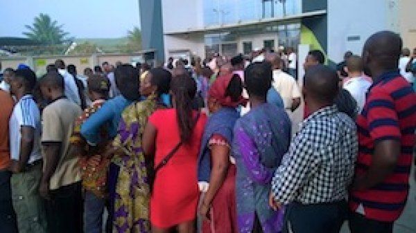 Customers on ATM queue (PHOTO CREDIT: Punch)