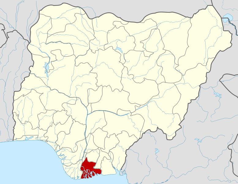 Rivers state on map