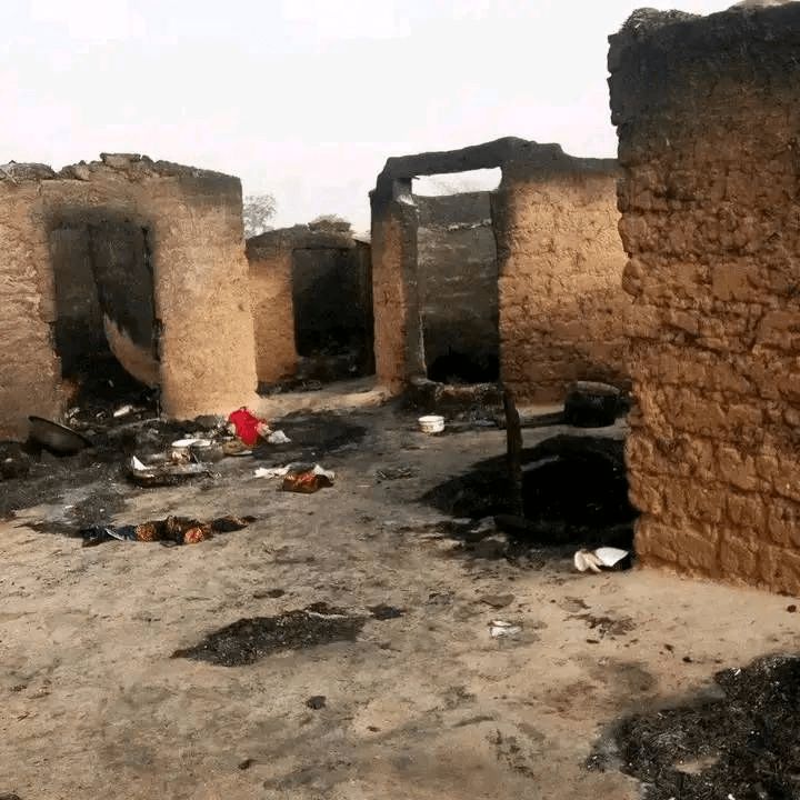 Aftermath of the invasion of Sabon Gida in Chukuba / (PHOTO CREDIT: PREMIUM TIMES)